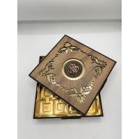 ÖZEL ŞERİTLİ PARLAK GOLD DETAYLI AHŞAP KUTU